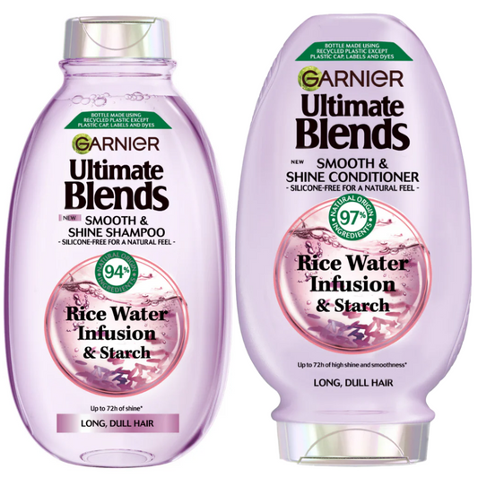 Garnier Ultimate Blends Rice Water Infusion Smooth & Shine Shampoo & Conditioner Twin 2 x 300ml