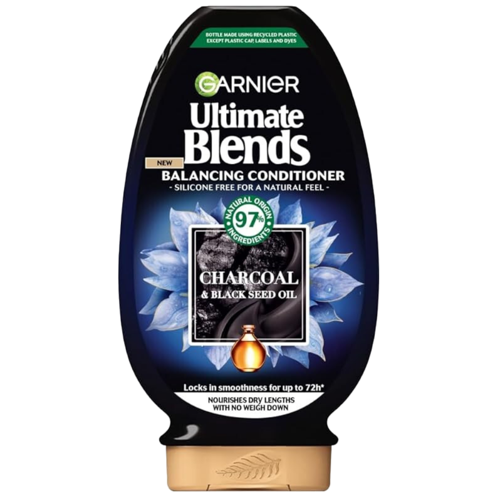 Garnier Ultimate Blends Charcoal & Black Seed Oil Balancing Shampoo 300ml & Conditioner 250ml Twin