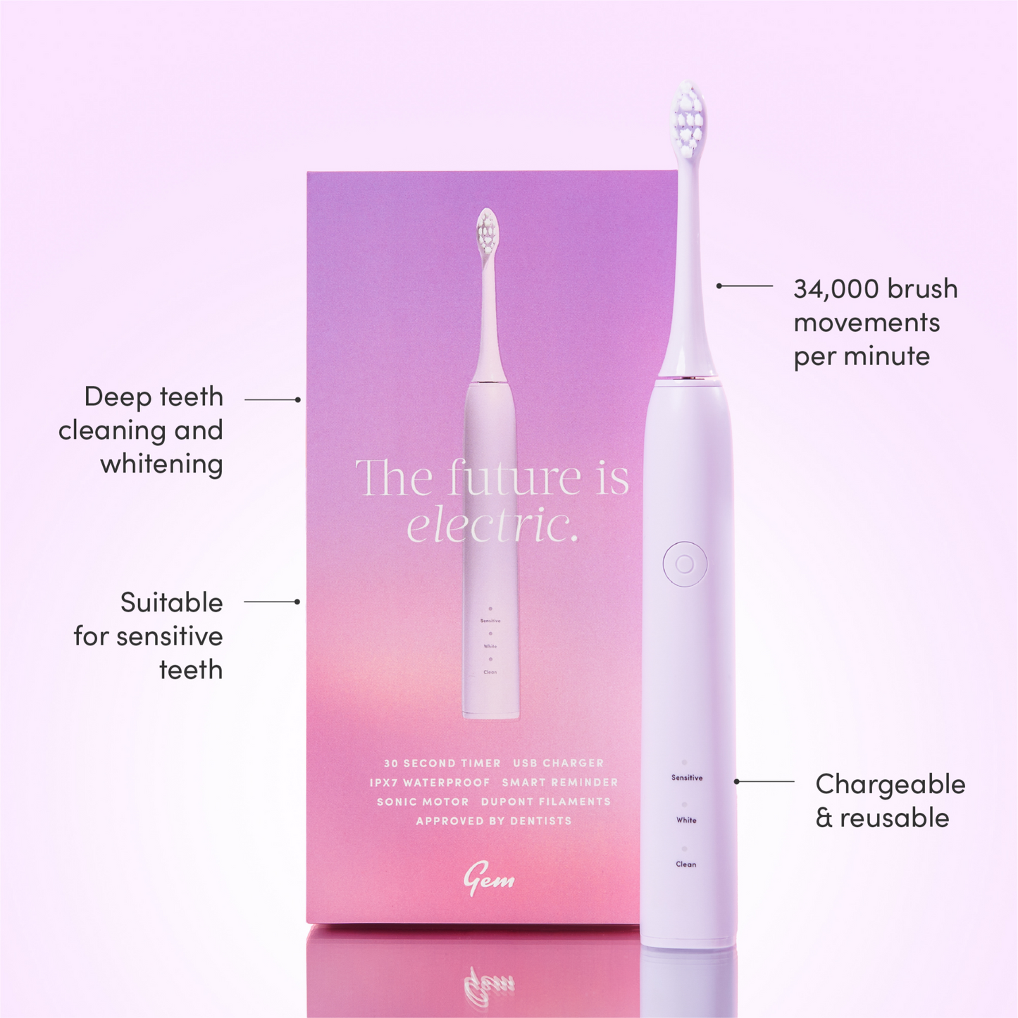 Gem Electric Toothbrush Rose