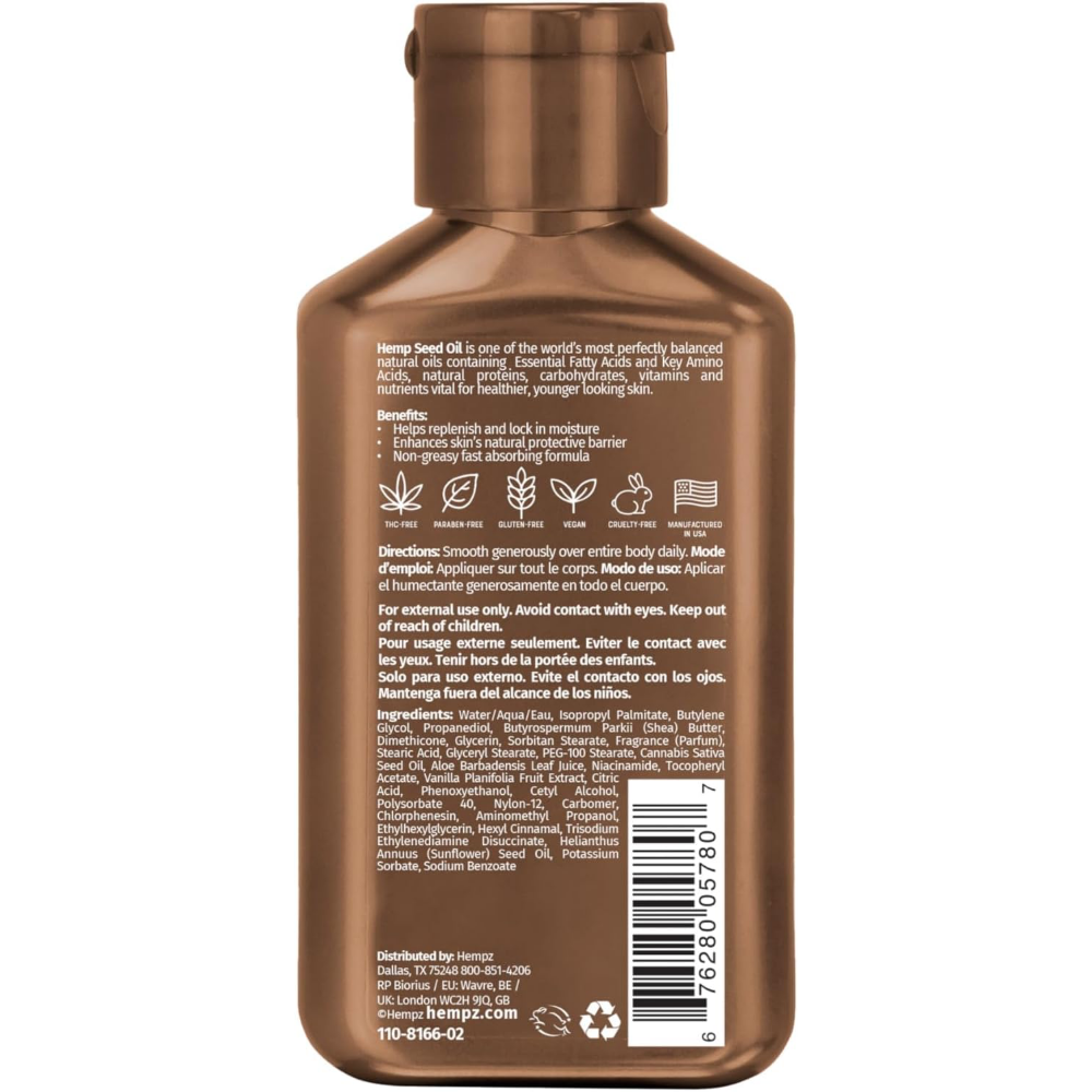 Hempz Mini Vanilla Lux Herbal Body Moisturiser 66ml