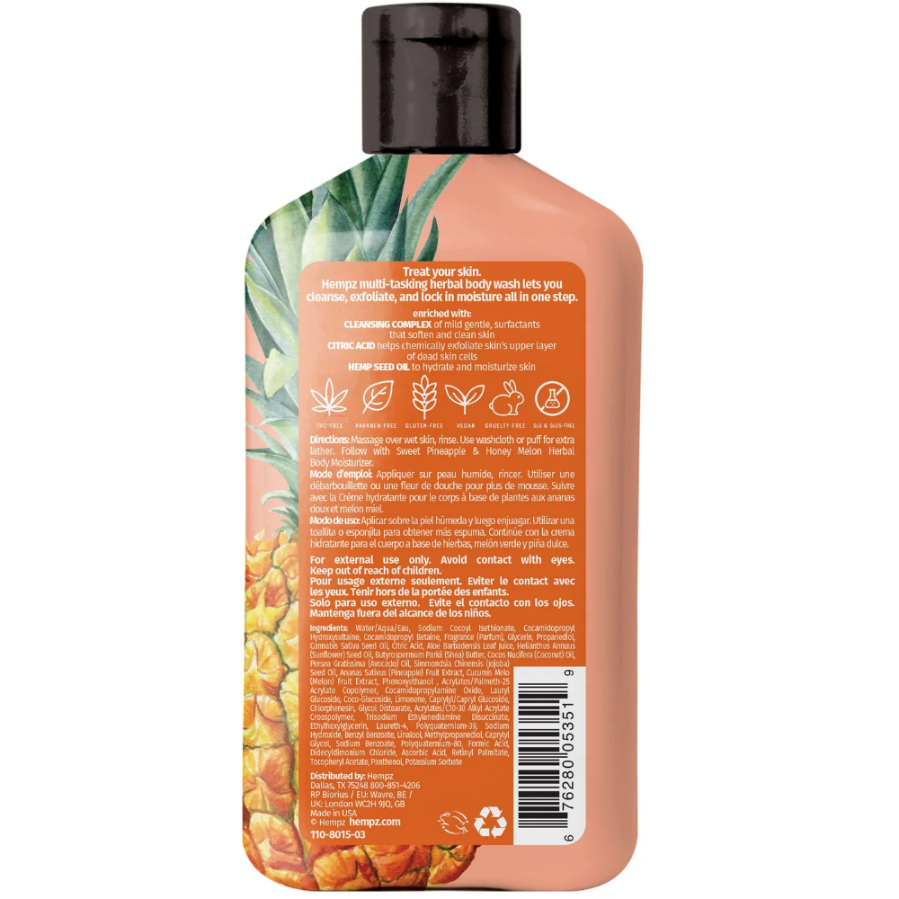 Hempz Sweet Pineapple & Melon Herbal Body Wash 500ml