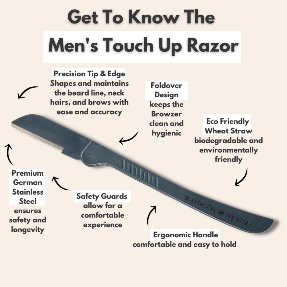 Hollywood Browzer Men's Touch Up Razor Steel