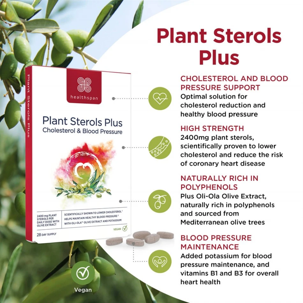 Healthspan Plant Sterols Plus 800mg Plant Sterols for Cholesterol & Blood Pressure 28 Day Supply