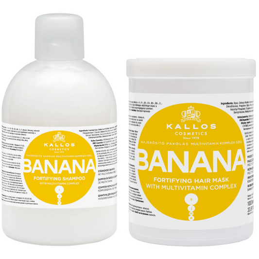 Kallos Cosmetics Banana Fortifying Multivitamin Shampoo & Hair Mask Twin 2 x 1000ml