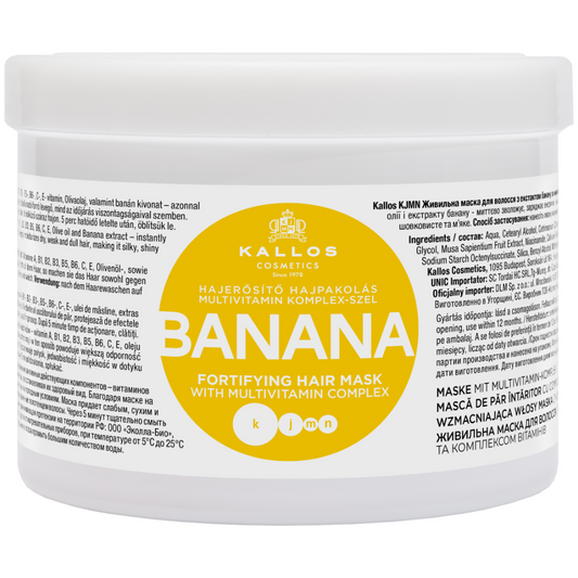 Kallos Cosmetics Banana Fortifying Multivitamin Hair Mask 500ml