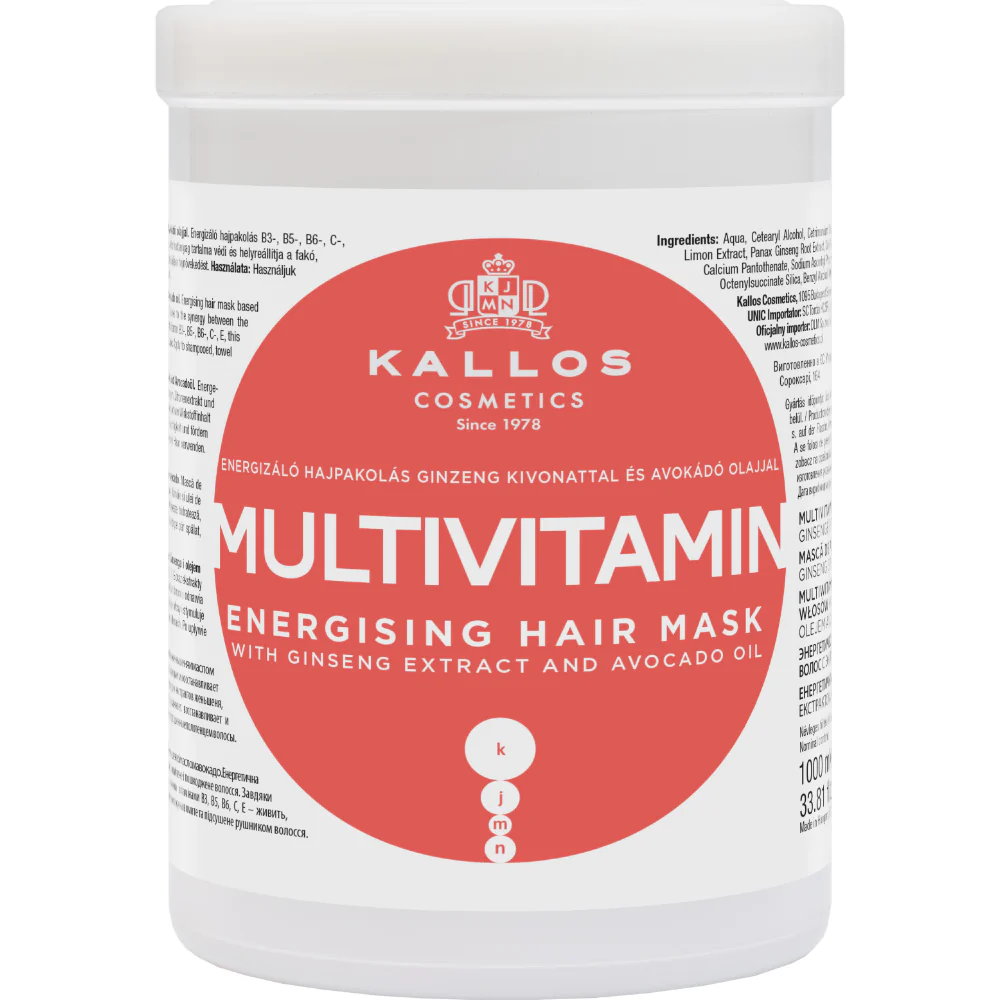 Kallos Cosmetics Multivitamin Energising Shampoo & Hair Mask Twin 2 x 1000ml