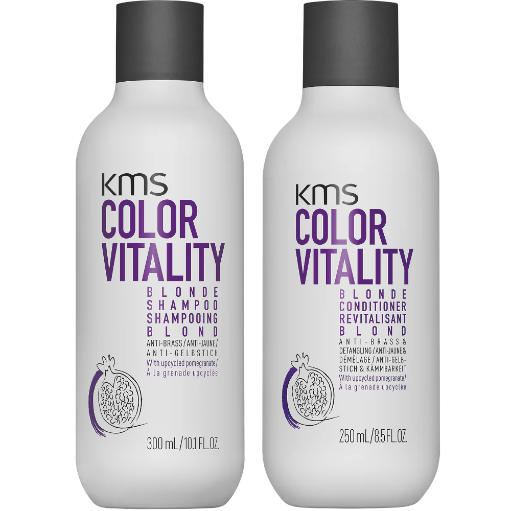 KMS Colour Vitality Blonde Anti-Brass Shampoo 300ml & Conditioner 200ml Twin