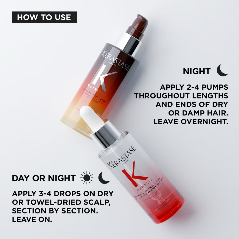 Kérastase Serums Moment Genesis Anti-Hair Loss Serum & Nutritive 8H Magic Night Serum Duo 2 x 90ml