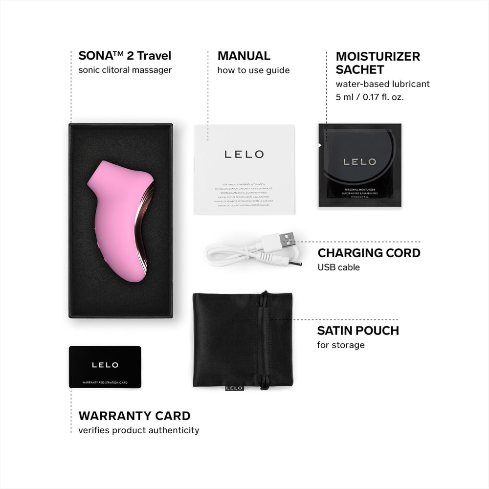 LELO Sona 2 Travel Sonic Clitoral Massager Pink