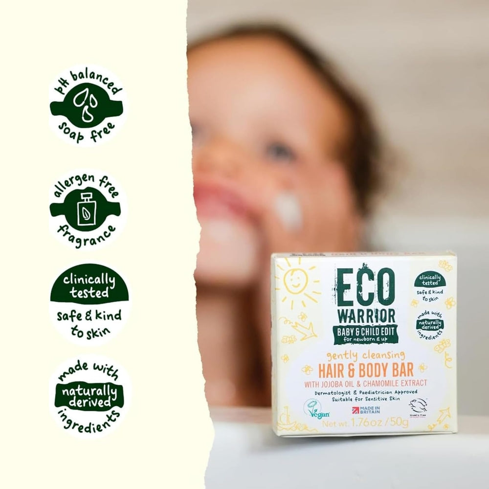 Eco Warrior Baby & Child Gently Cleansing Hair & Body Bar 50g