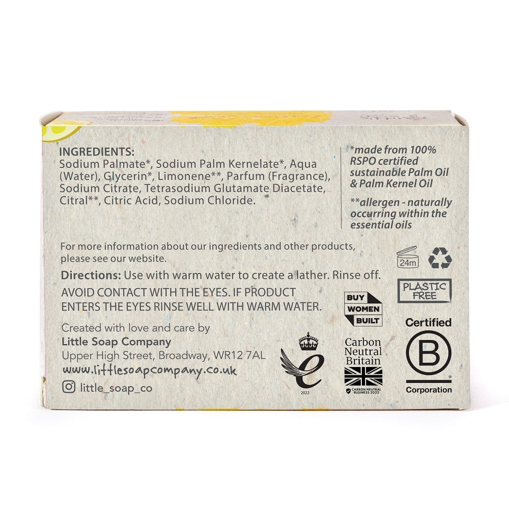Little Soap Company Naturals Moisturising Soap Bar Lemon Zest 100g