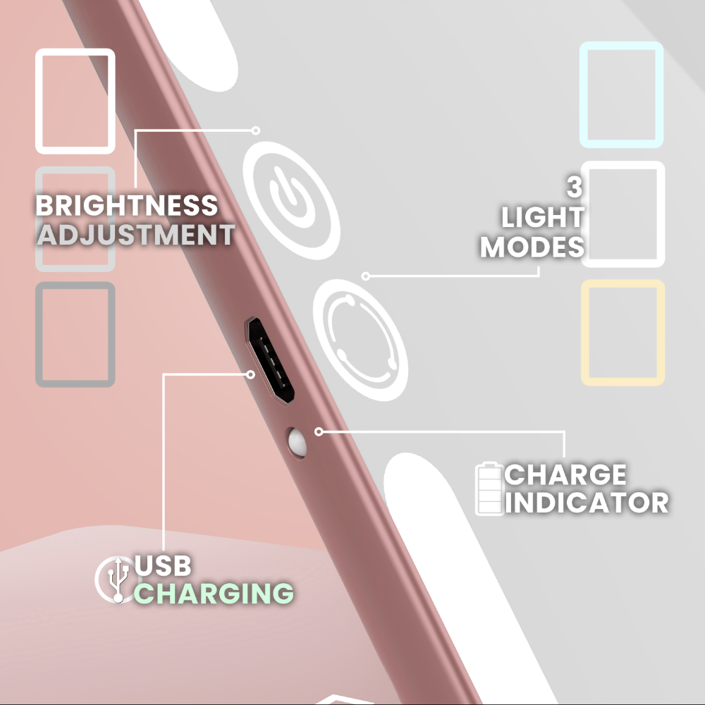Luna London Eclipse Travel Mirror Rose Gold