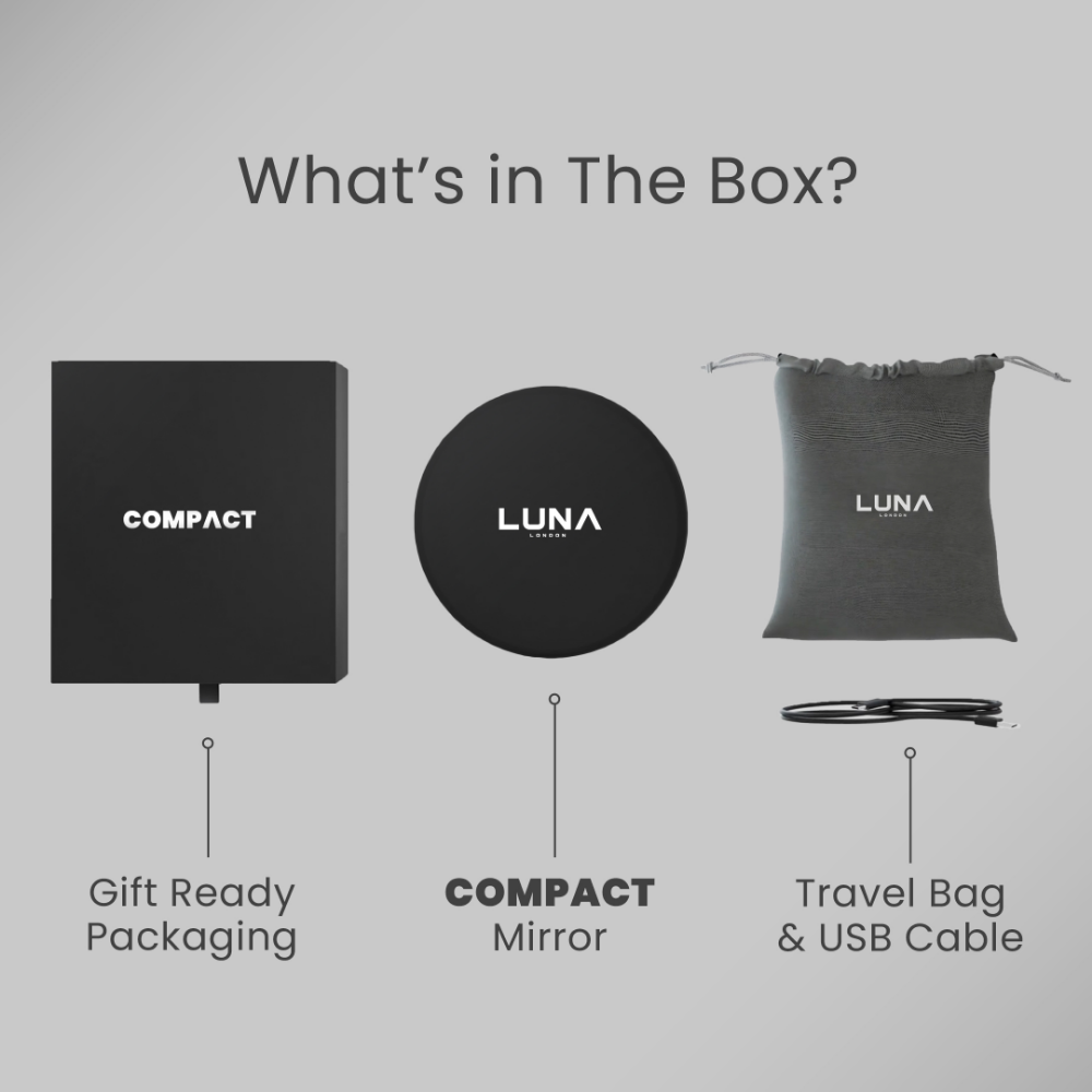Luna London Compact Mirror Matte Black