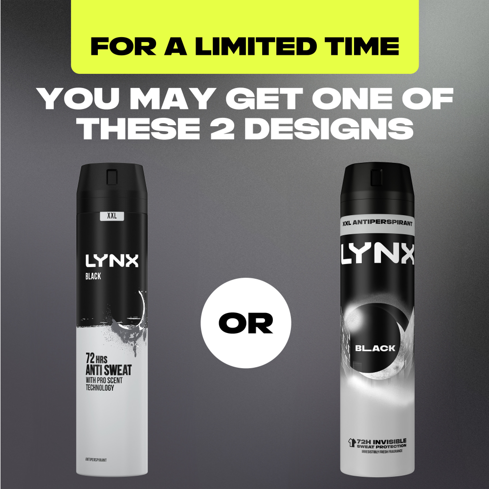 Lynx XXL Black 72h Frozen Pear & Cedarwood Anti-Perspirant Deodorant Spray 250ml
