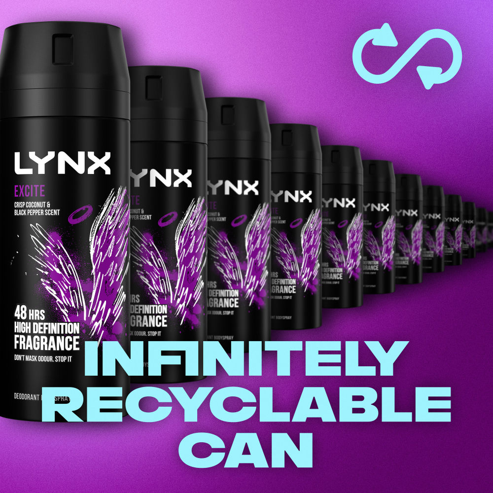 Lynx Excite 48h Crisp Coconut & Black Pepper Deodorant Body Spray 150ml