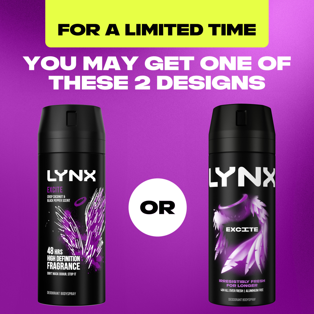 Lynx Excite 48h Crisp Coconut & Black Pepper Deodorant Body Spray 150ml