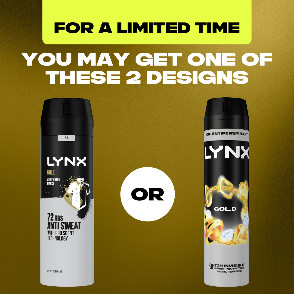 Lynx XXL Gold 72h Oudwood & Fresh Vanilla Anti-Perspirant Deodorant Body Spray 250ml