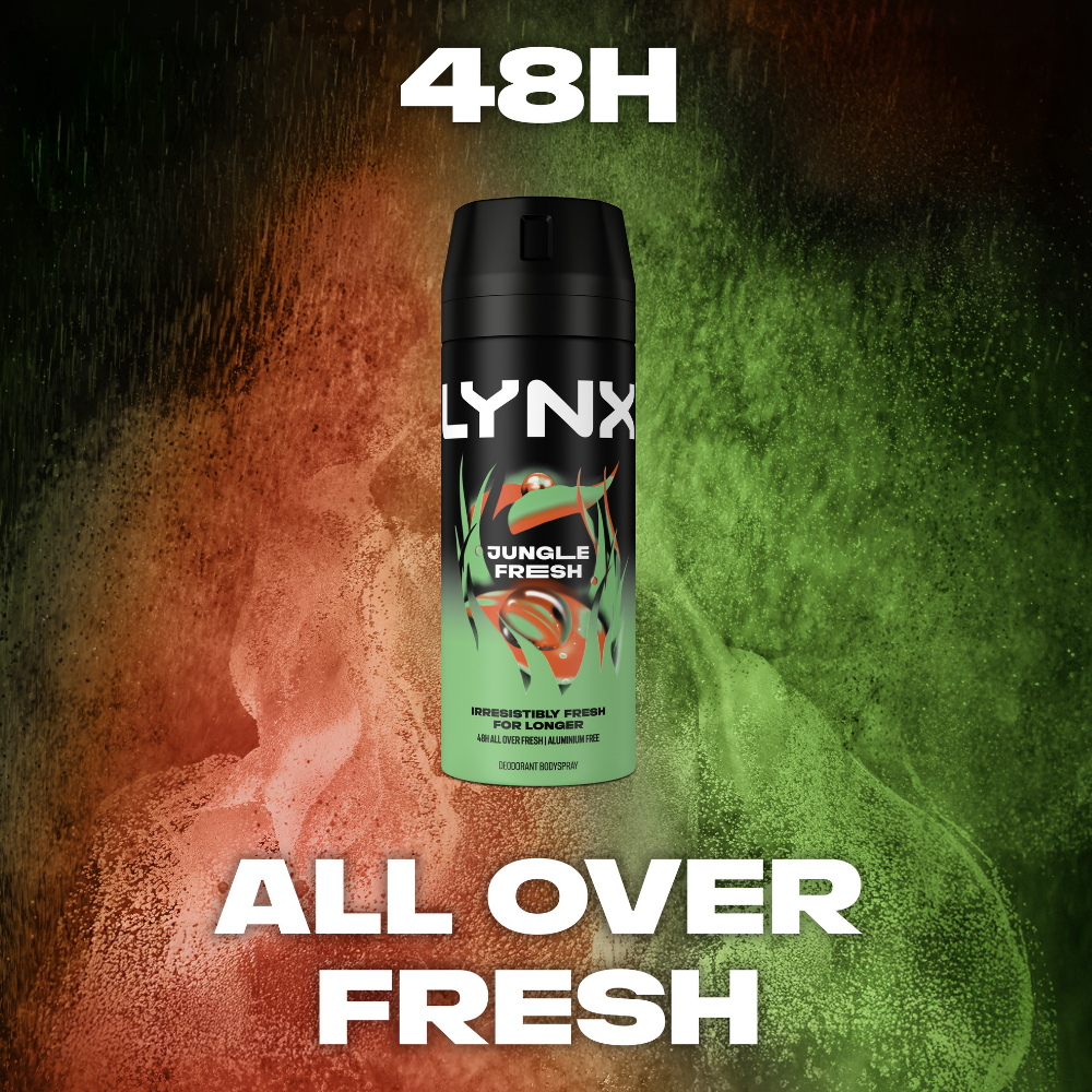Lynx Jungle Fresh 48h Palm Leaves & Amber Deodorant Body Spray 150ml