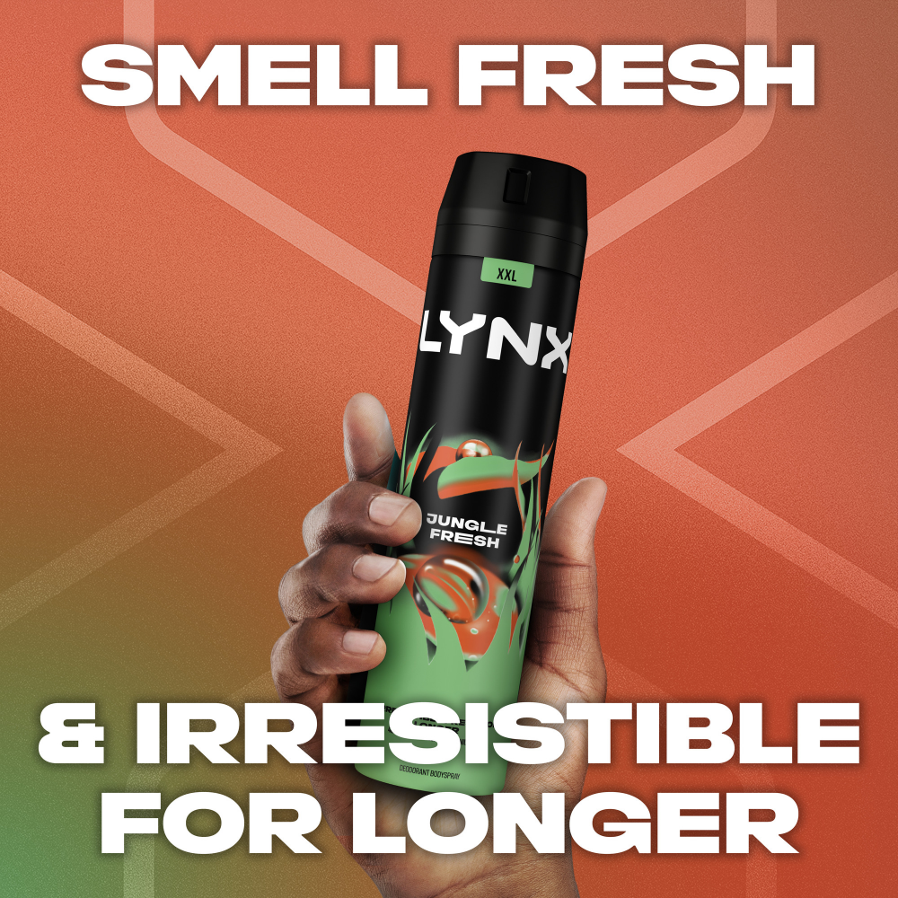 Lynx XXL Jungle Fresh 48h Palm Leaves & Amber Deodorant Body Spray 250ml