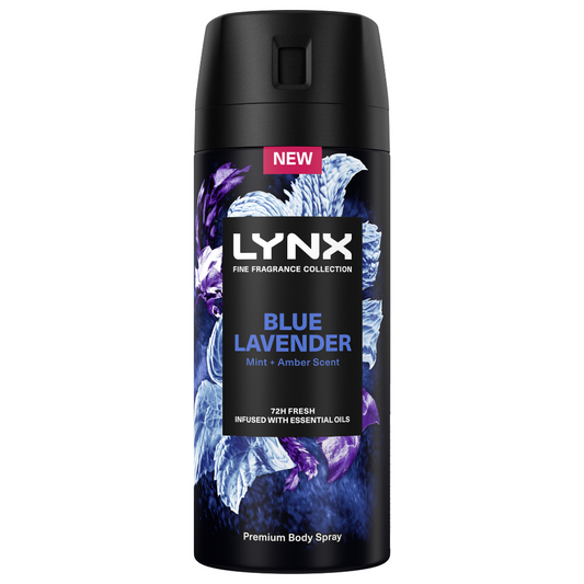 Lynx Fine Fragrance 72h Blue Lavender Mint & Amber Premium Deodorant Body Spray 150ml