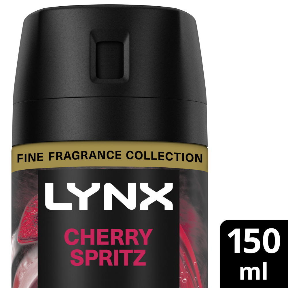 Lynx Fine Fragrance 72h Cherry Spritz Red Apple & Amber Premium Deodorant Body Spray 150ml