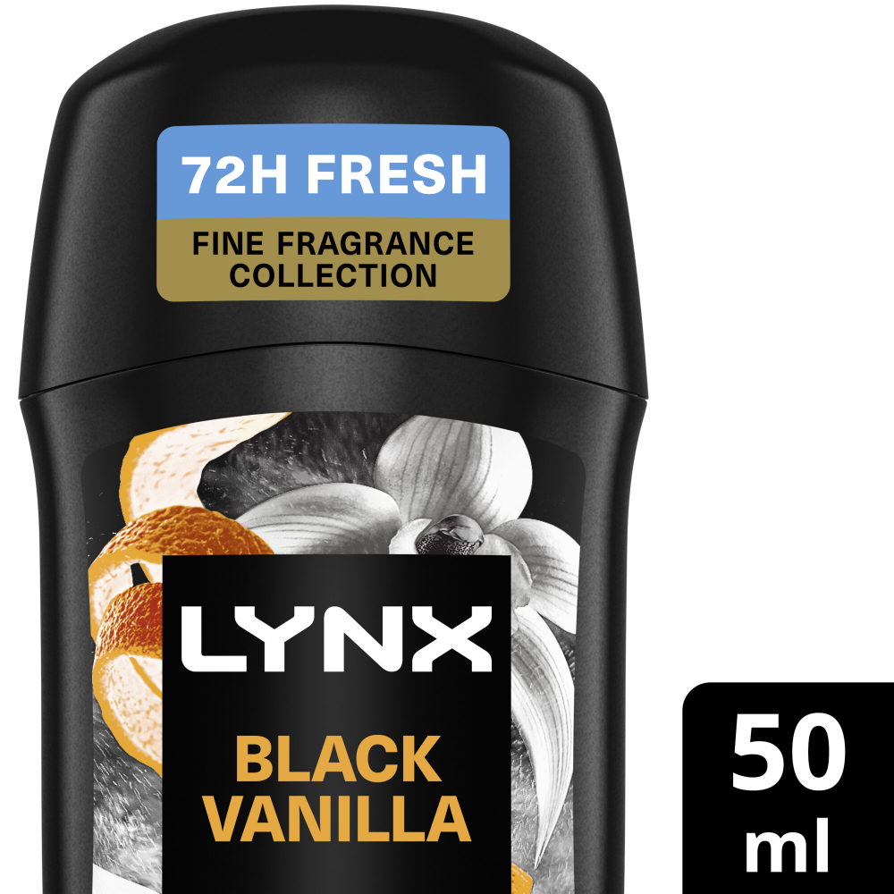 Lynx Fine Fragrance 72h Black Vanilla Orange & Sandalwood Premium Anti-Perspirant Deodorant Stick 50ml
