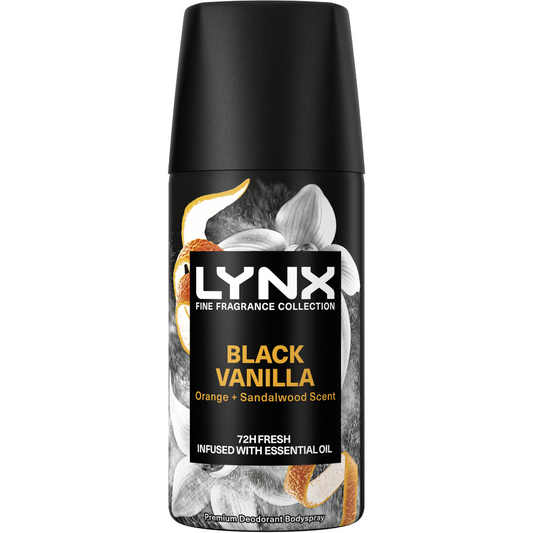 Lynx Fine Fragrance 72h Black Vanilla Orange & Sandalwood Premium Deodorant Body Spray 35ml