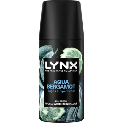 Lynx Fine Fragrance 72h Aqua Bergamot Sage & Juniper Premium Deodorant Body Spray 35ml