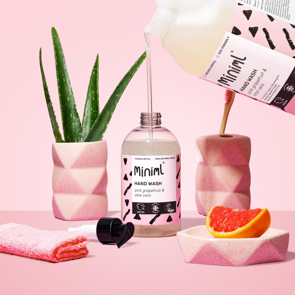 Miniml Eco-Friendly Hand Wash Pink Grapefruit & Aloe Vera 500ml Plastic Pump