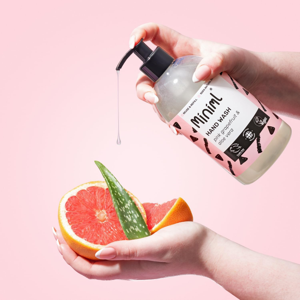 Miniml Eco-Friendly Hand Wash Pink Grapefruit & Aloe Vera 500ml Plastic Pump