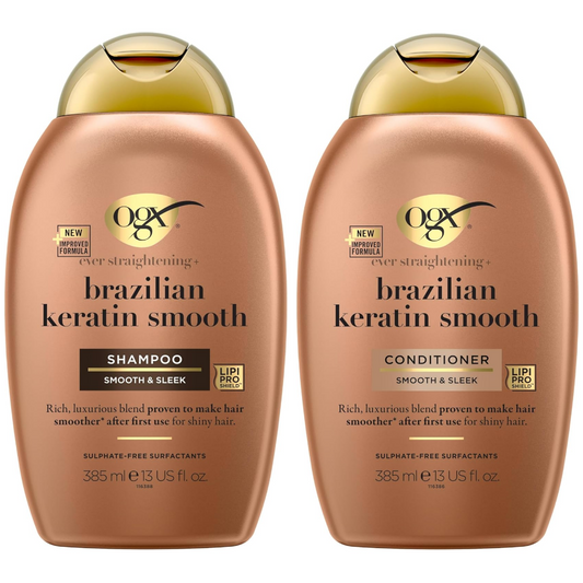 OGX Ever Straightening+ Brazilian Keratin Therapy Shampoo & Conditioner Twin 2 x 385ml