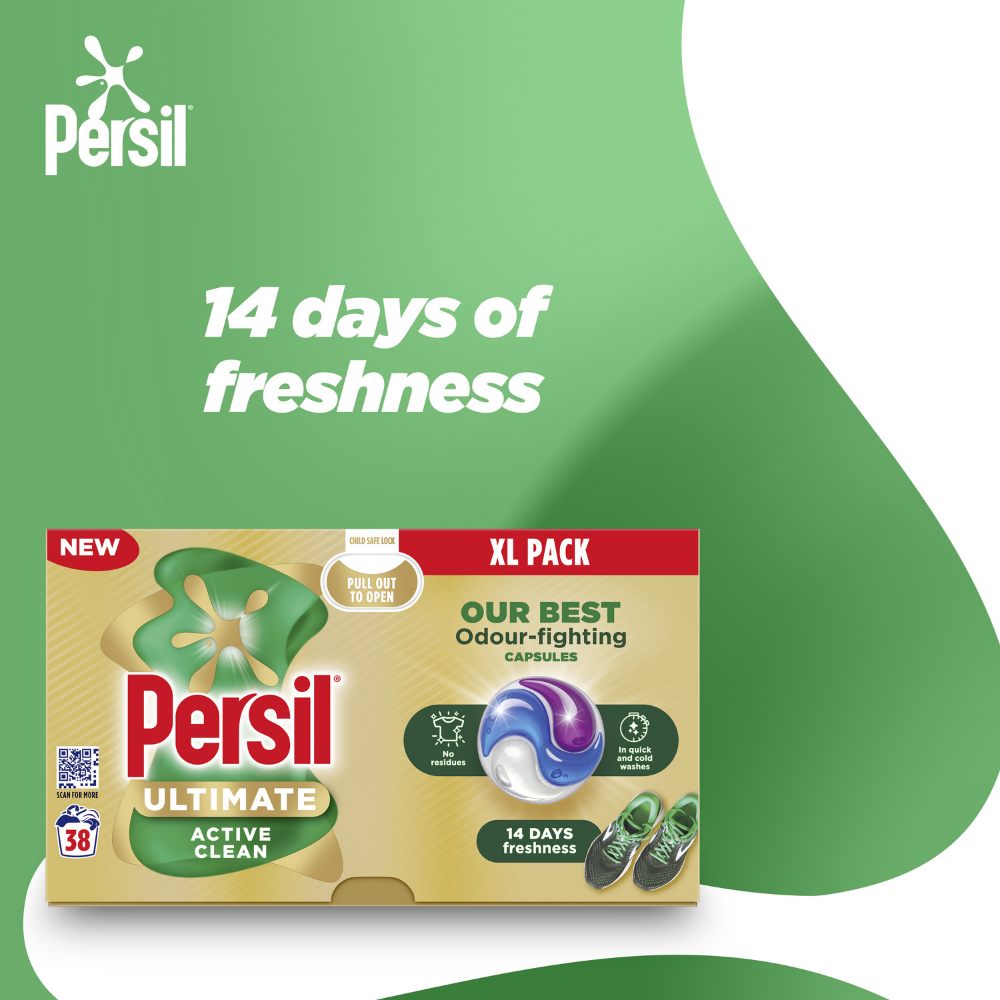 Persil Ultimate Active Clean Laundry Washing Detergent Capsules 38 Washes