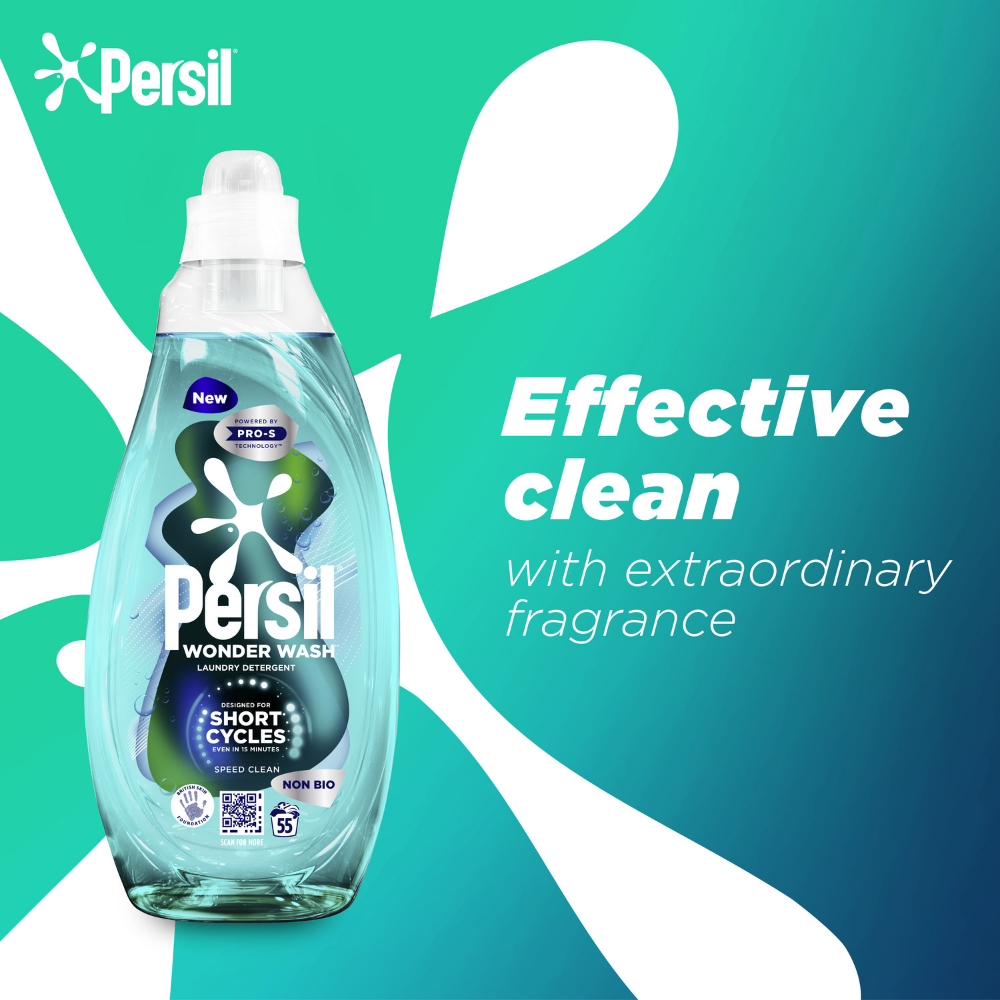 Persil Wonder Wash Speed Clean Non-Bio Liquid Laundry Detergent 55 Washes 1485ml