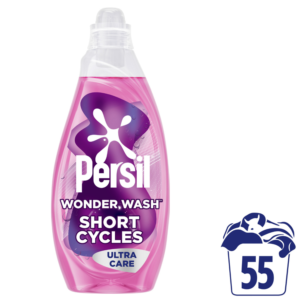 Persil Wonder Wash Ultra Care Bio Liquid Laundry Washing Detergent 55 Washes 1485ml