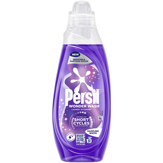 Persil Wonder Wash Dazzling White Bio Liquid Laundry Detergent 31 Washes 837ml