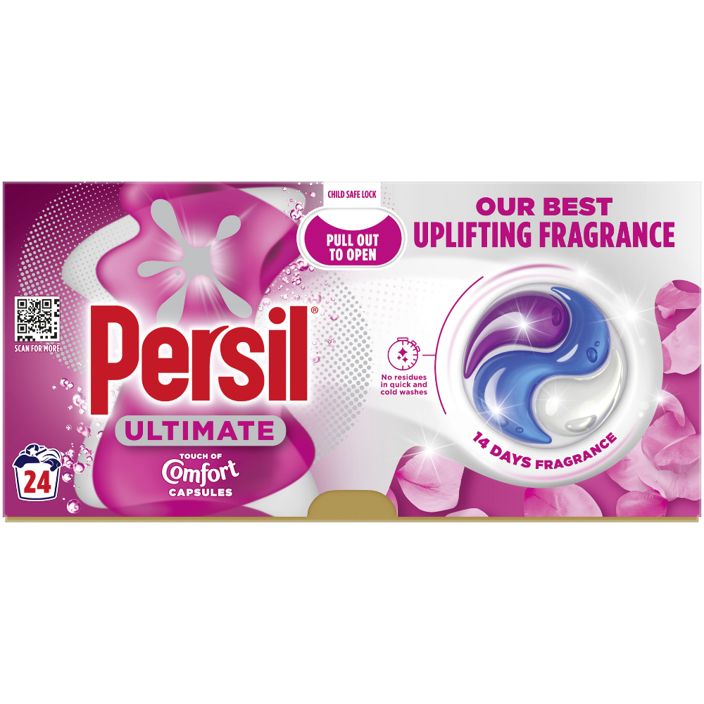 Persil Ultimate Touch Of Comfort Bio Laundry Washing Detergent Capsules 24 Washes