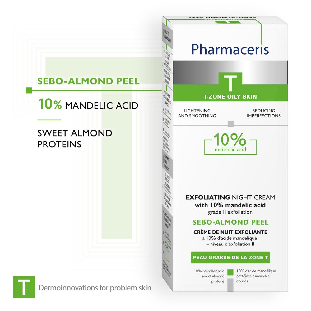 Pharmaceris T Sebo-Almond Peel Exfoliating Night Cream with 10% Mandelic Acid 50ml