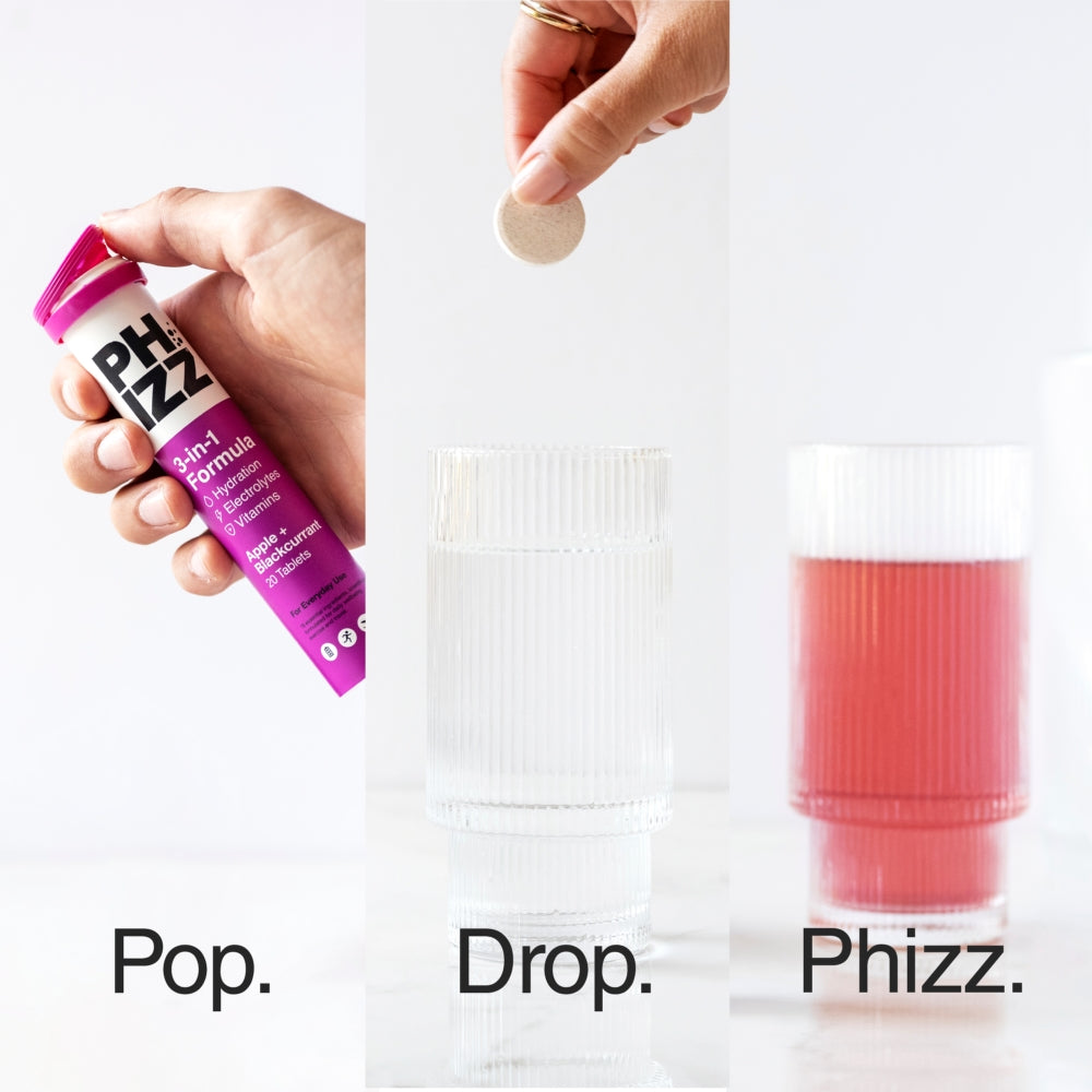 Phizz Apple & Blackcurrant 3-in-1 Multivitamin Hydration Tablets 60 Tablets