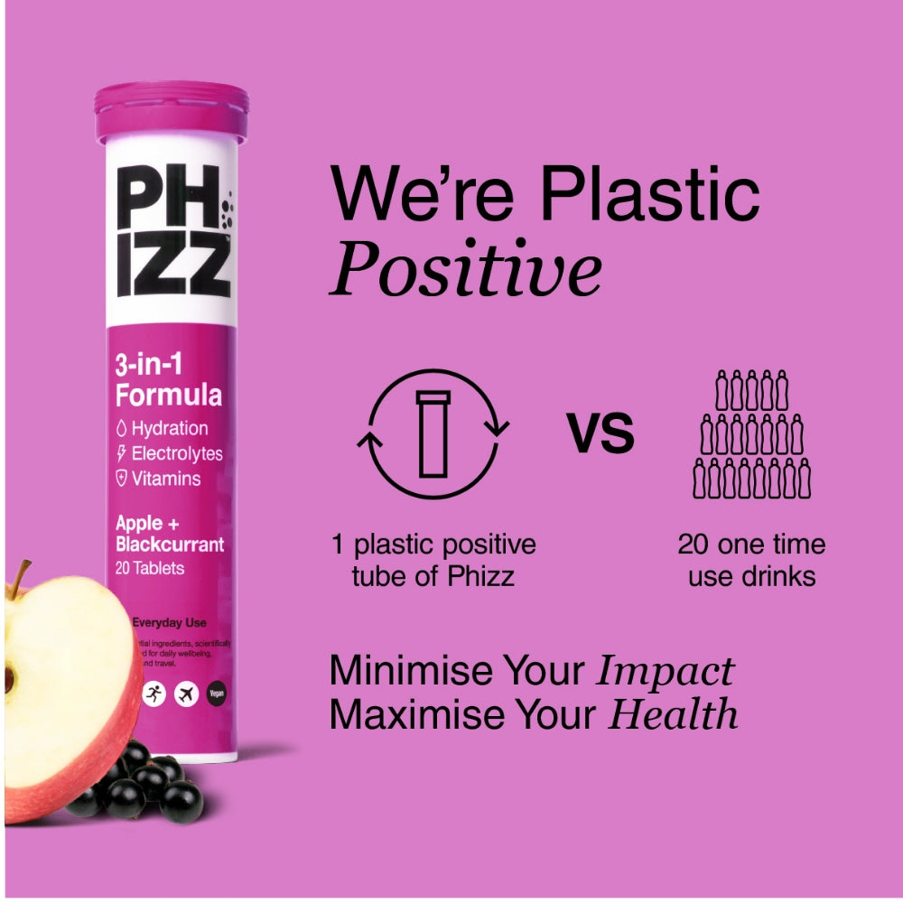 Phizz Apple & Blackcurrant 3-in-1 Multivitamin Hydration Tablets 60 Tablets