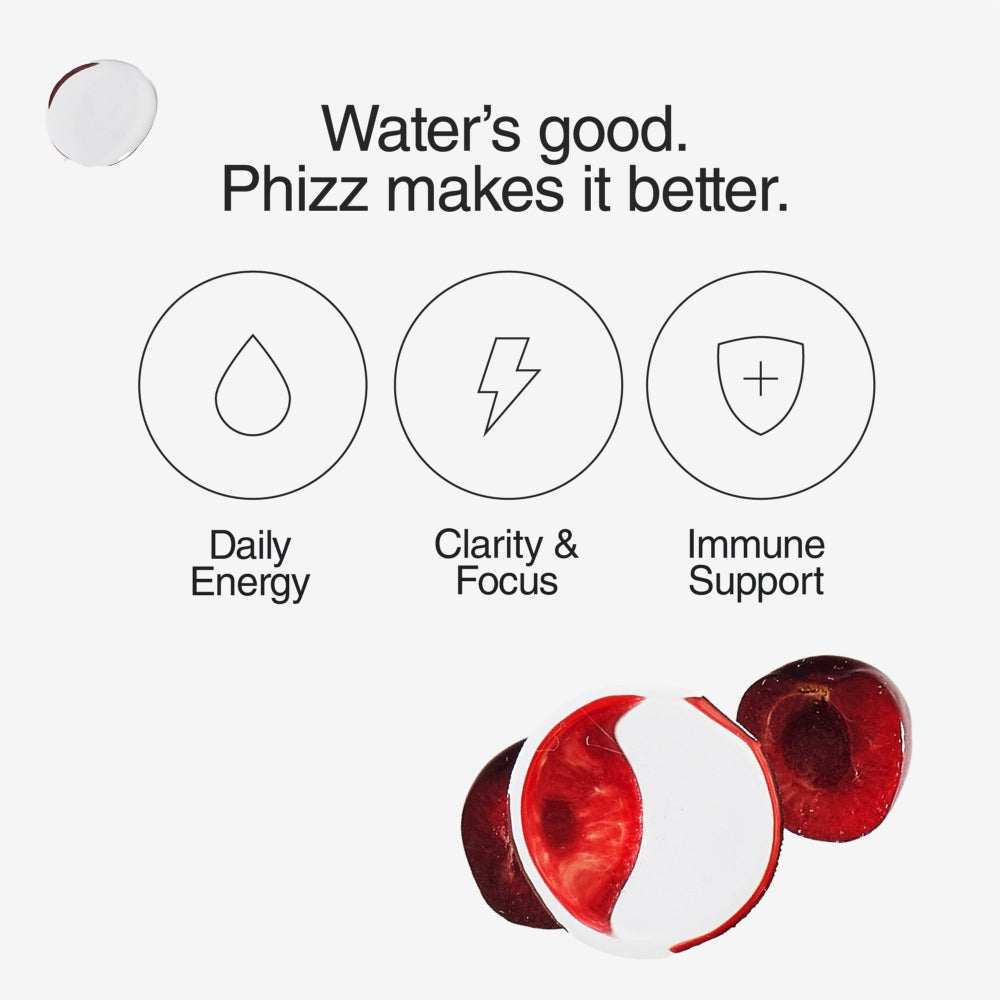 Phizz Cherry Caffeine Boost Effervescent Tablets 20 Tablets