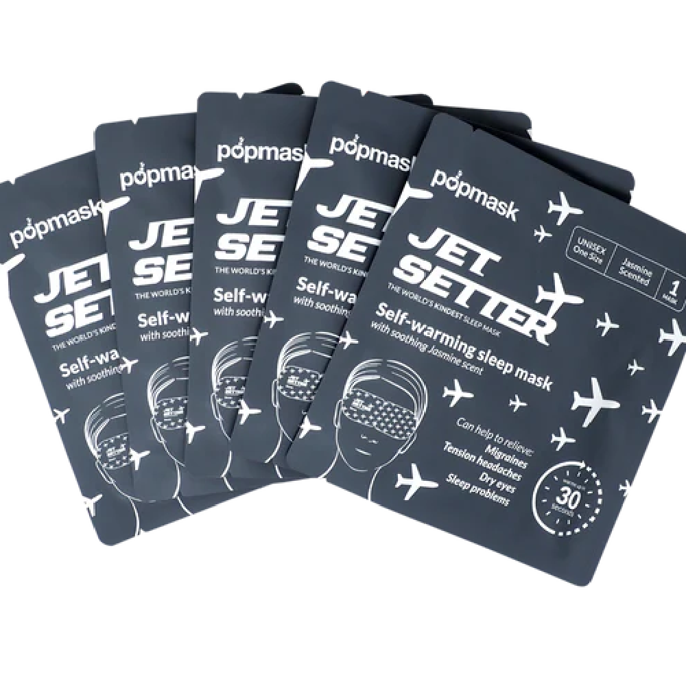 Popmask Jet Setter Self-Warming Sleep Masks Pack of 3