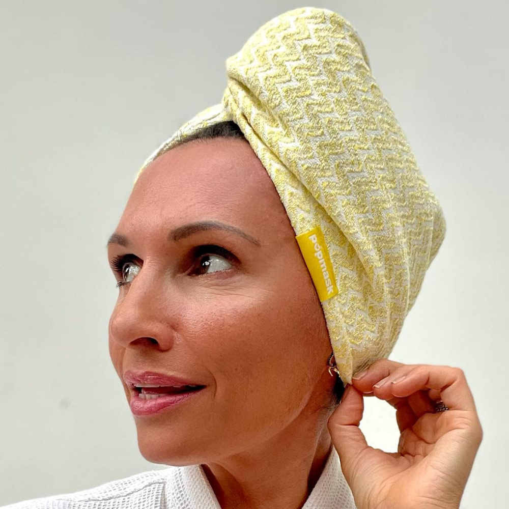 Popmask Ultra Absorbent Hair Turban Yellow