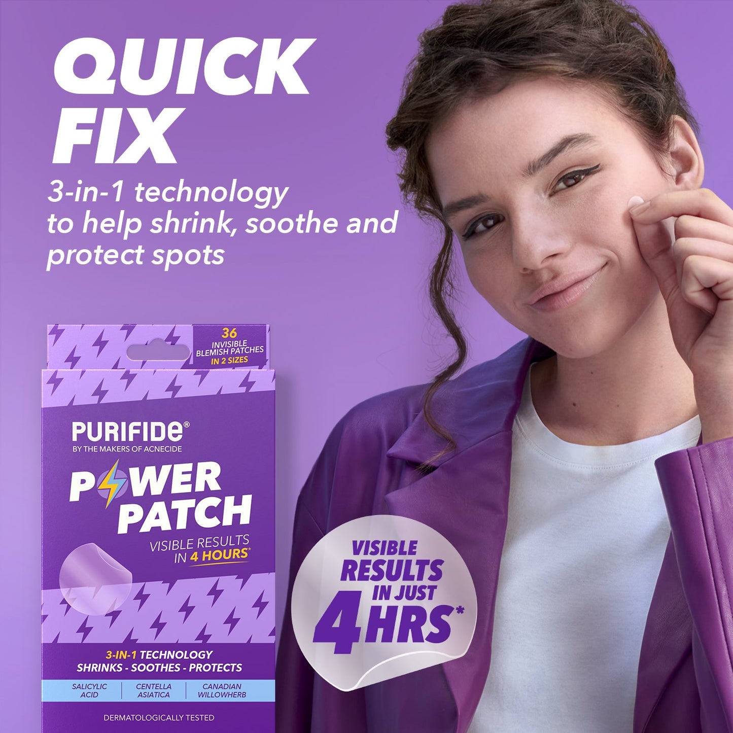 Acnecide + Purifide Purifide Salicylic Acid Power Patch Pack of 36