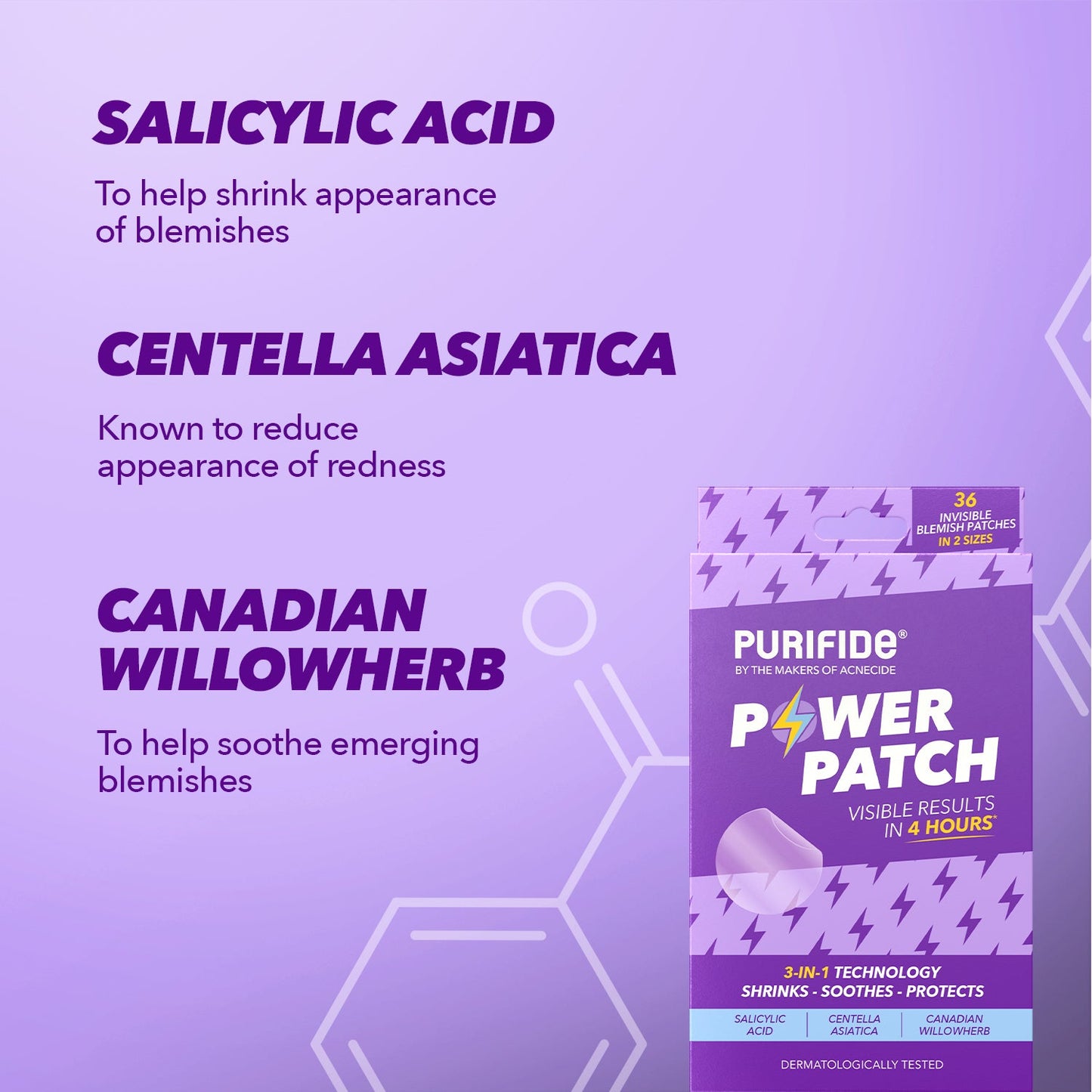Acnecide + Purifide Purifide Salicylic Acid Power Patch Pack of 36