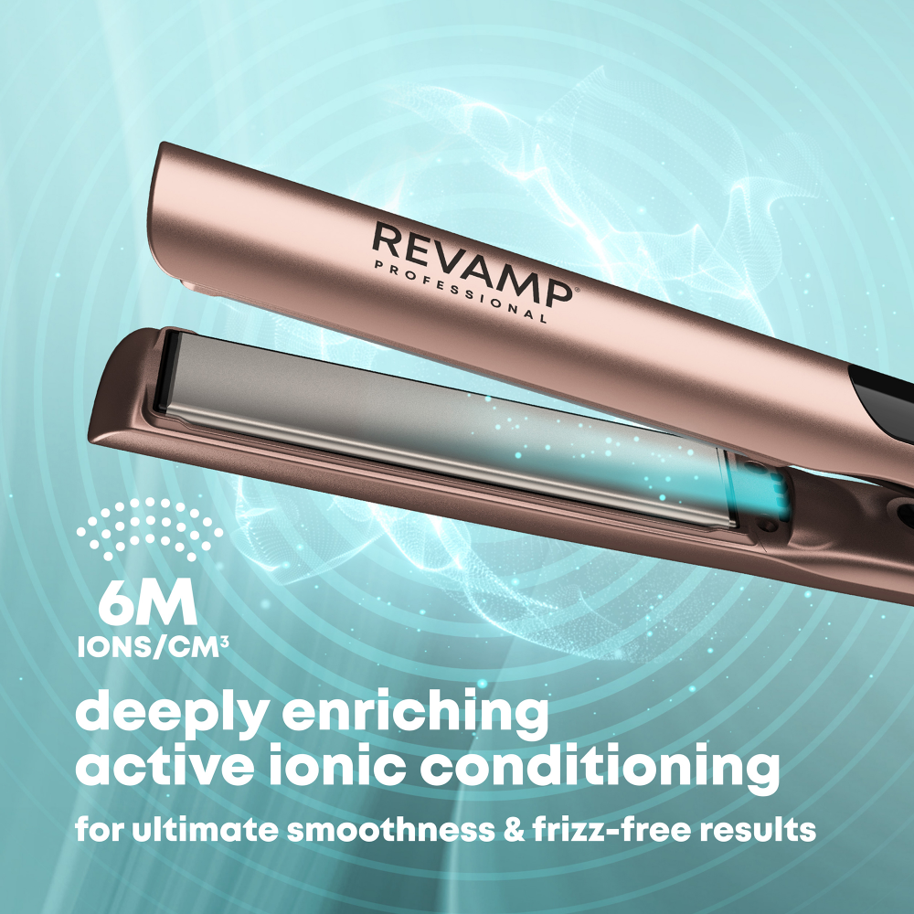 Revamp Dynamic Radiance Straight & Style Ceramic Ionic Hair Straightener Gold