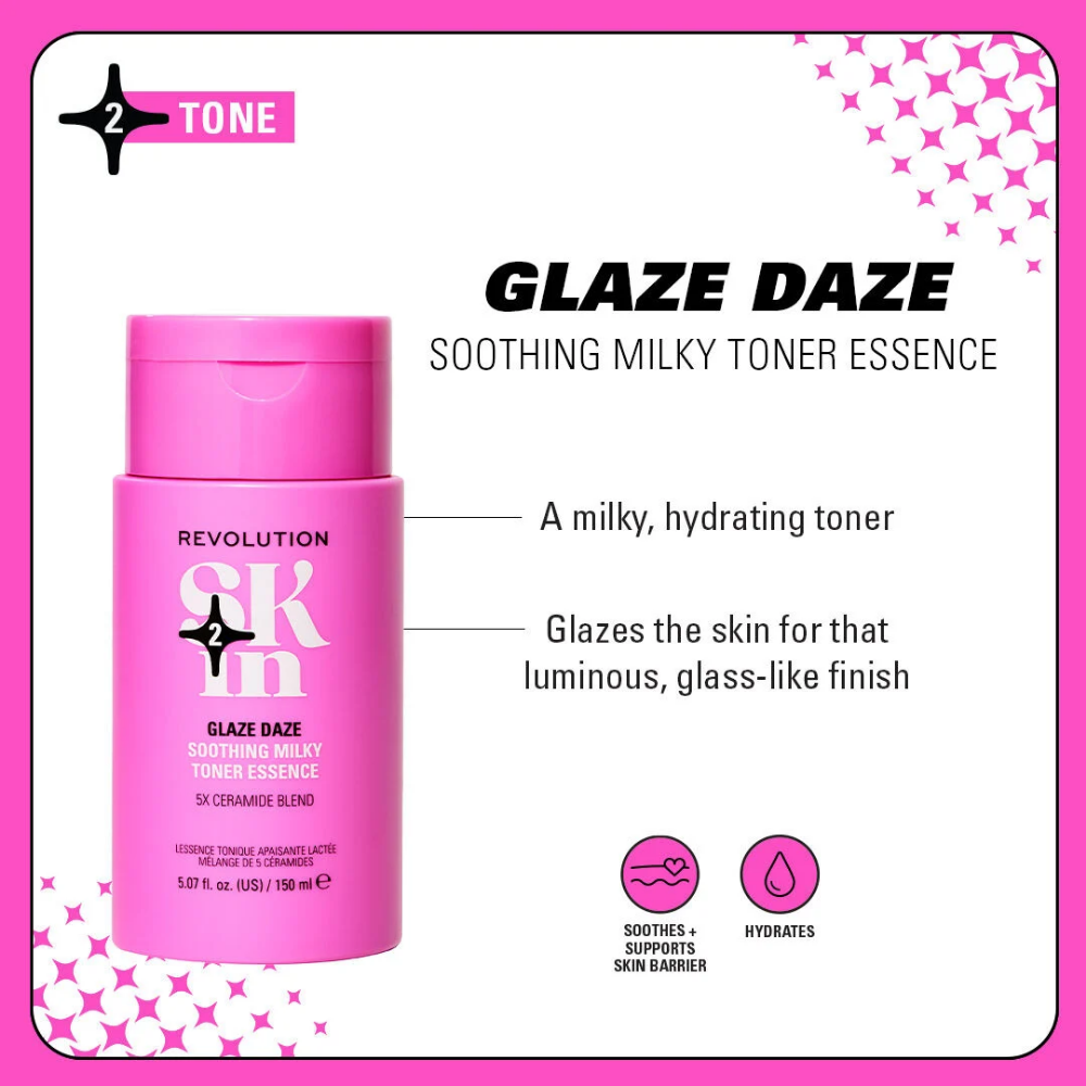 Revolution Skincare Glaze Daze Soothing Milky Toner Essence 150ml