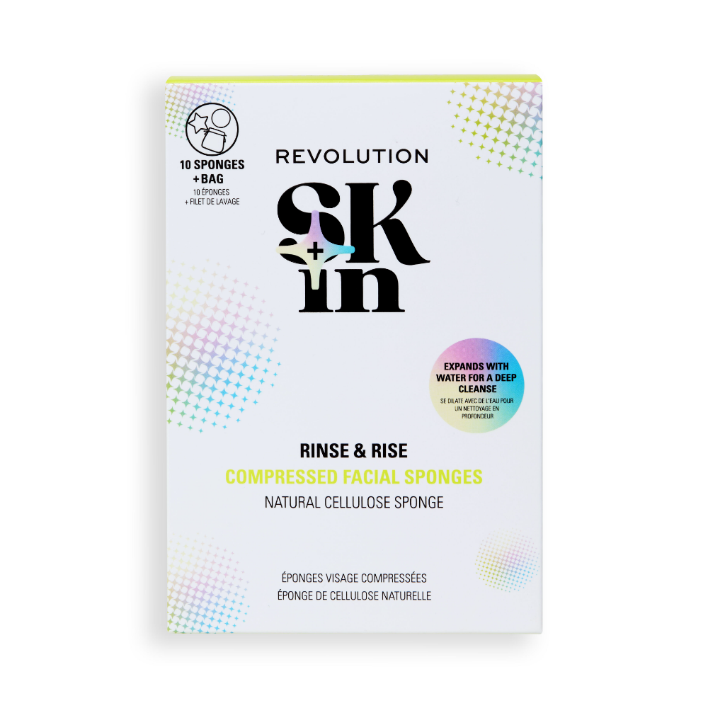 Revolution Skincare Rinse & Rise Compressed Cellulose Facial Sponges Pack of 10