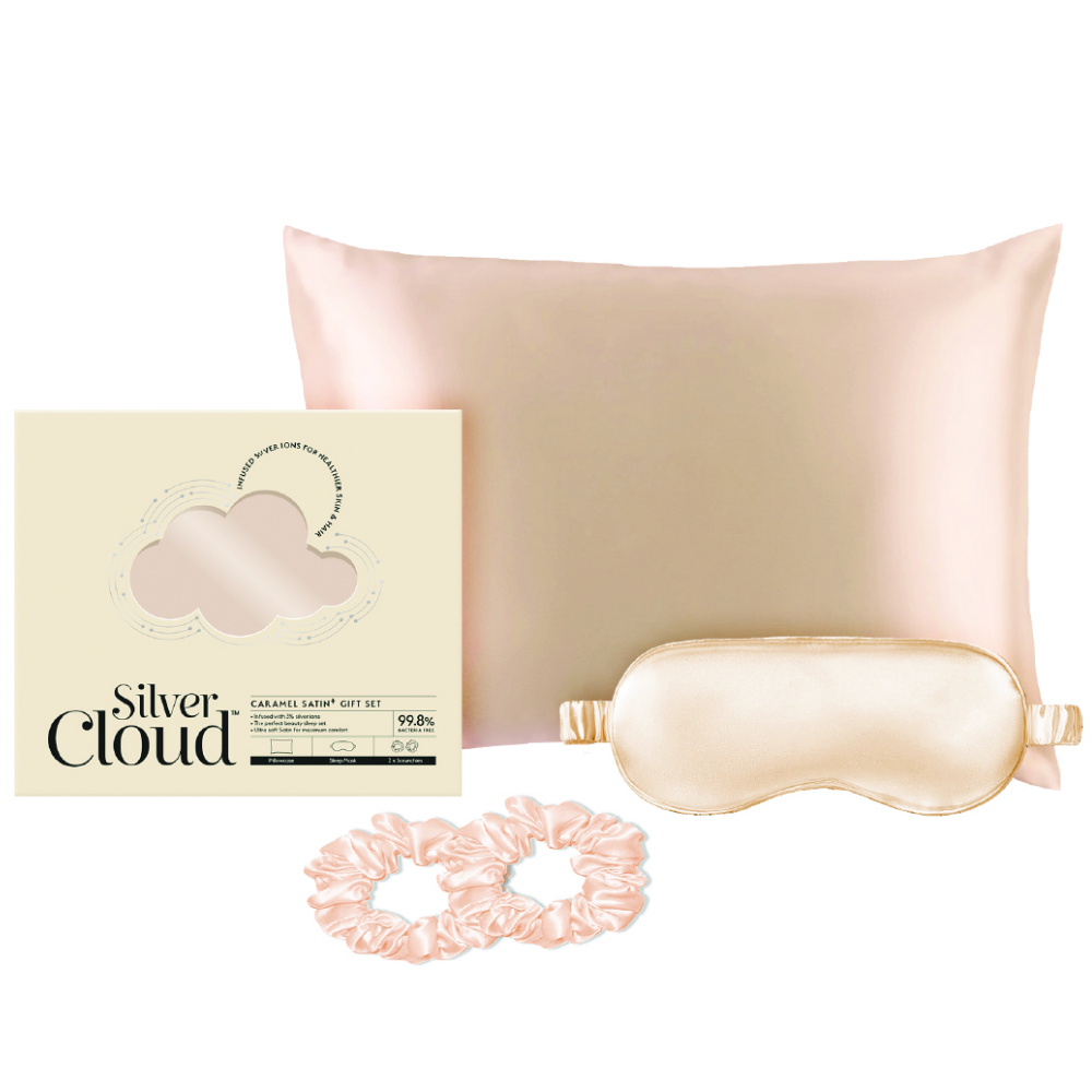 Silver Cloud Satin Gift Set Caramel