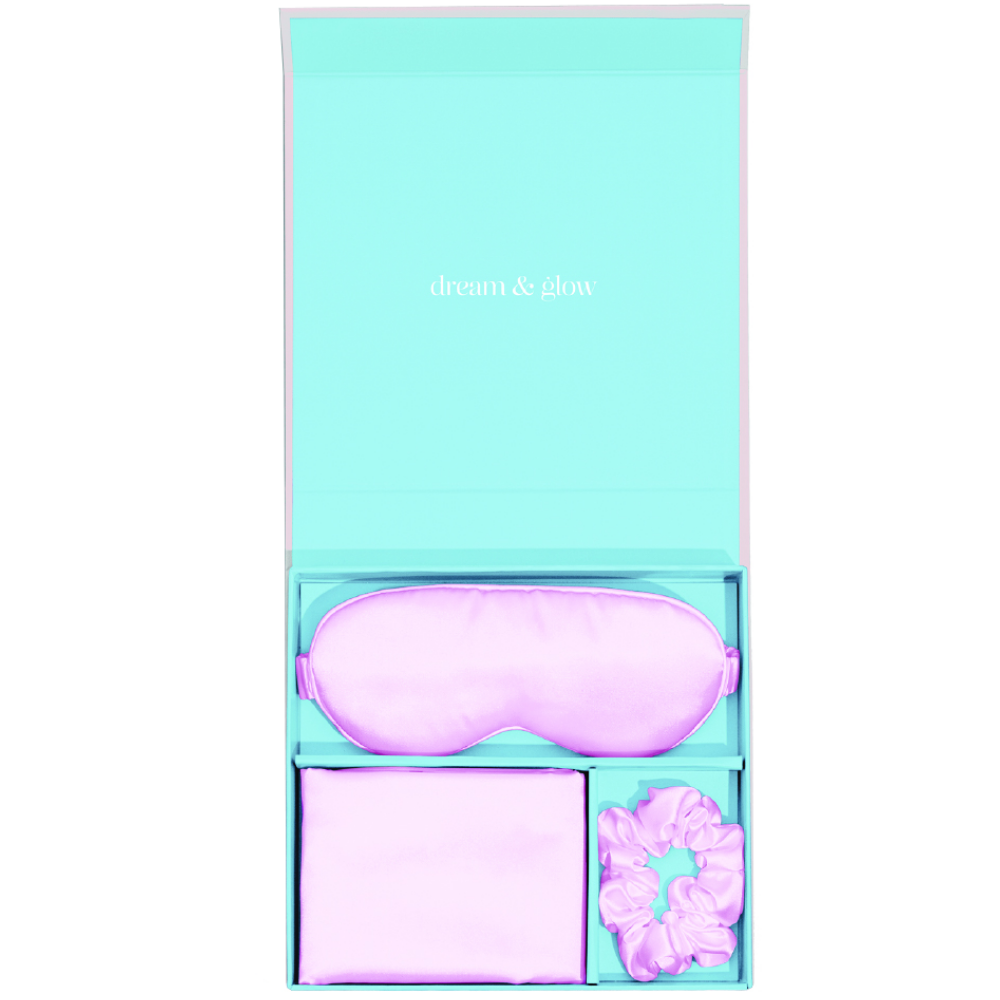 Silver Cloud Satin Gift Set Pink