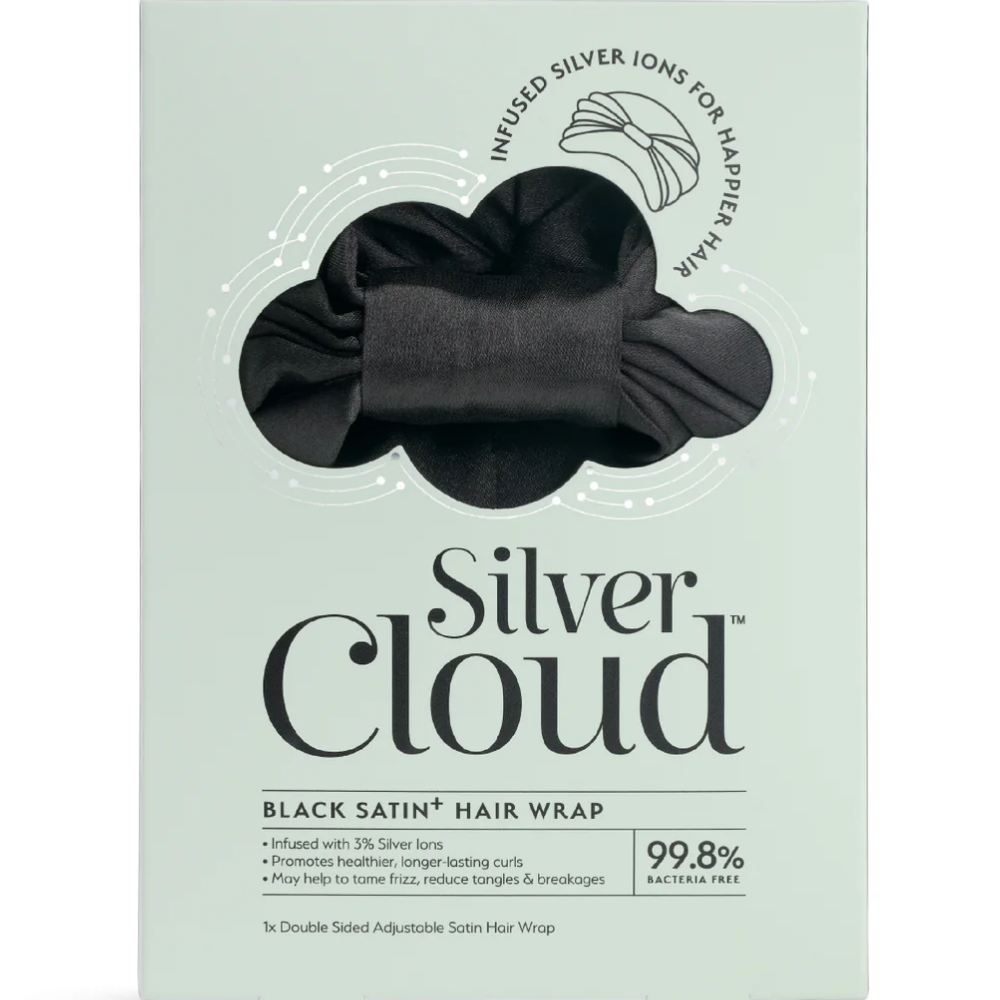 Silver Cloud Hair Wrap Black